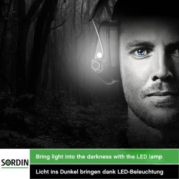 SORDIN SUPREME PRO-X LED AKTIVER KAPSEL-GEHÖRSCHUTZ GELKISSEN CAMO-BAND CAMO-KAPSEL
